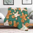 thumbnail image 1 of Christmas Gingerbread Man Flannel Fleece Throw Blanket Santa Claus Soft Blanket for Couch,Cozy,Warm,Lightweight,70x80 Inches, 1 of 4