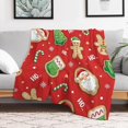 thumbnail image 1 of Christmas Gingerbread Man Flannel Fleece Throw Blanket Santa Claus Soft Blanket for Couch,Cozy,Warm,Lightweight,70x80 Inches, 1 of 4