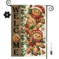 thumbnail image 1 of Christmas Gingerbread Man Garden Flag 12.5x18 Inch Double Sided Candy Cane Holly Red Berries Welcome Winter Small Flag Seasonal Holiday Yard Outdoor Outside Decoration, 1 of 6