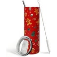 thumbnail image 1 of Christmas Gingerbread Man Holiday Skinny Tumbler with Lid and Straw Merry,20 oz Christmas Snowman Coffee Mug Cup,Christmas Holiday Gift, 1 of 6