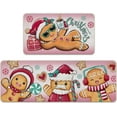 thumbnail image 1 of Christmas Gingerbread Man Kitchen Rugs Set of 2, Pink Xmas Peppermint Candy Kitchen Mats Decor, Funny Winter Floor Door Mat Home Decorations - 17x29 and 17x47 Inch, 1 of 6