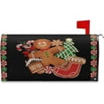thumbnail image 1 of Christmas Gingerbread Man Mailbox Cover Candy Snowflake Mailbox Covers Magnetic Large Oversized 25.4" X 20.8" Mailbox Wraps Post Letter Box Cover Garden Decorations, 1 of 6