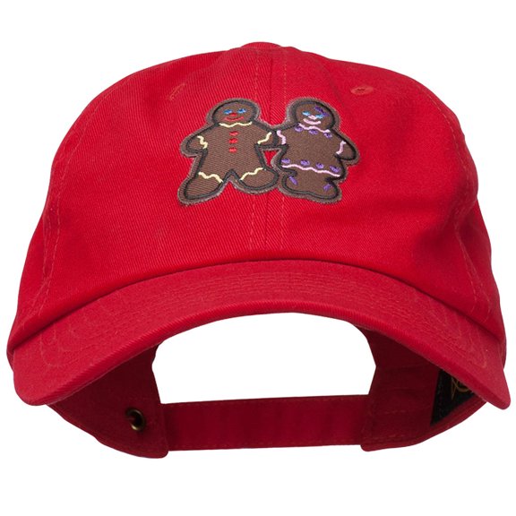 Christmas Gingerbread Man Patched Washed Cap - Red OSFM