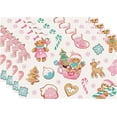 thumbnail image 1 of Christmas Gingerbread Man Placemats Set of 4, 12x18 Inch Pink Xmas Candy Cane House Tree Kitchen Dinning Table Mats Washable Place Mats for Indoor Outdoor Home Party Decor, 1 of 5