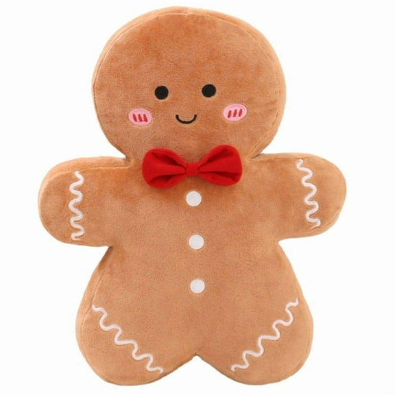 Christmas Gingerbread Man Plush Pillow Sofa Cushion Festive Home Decors Soft Stuffed Gingerbread Man Christmas Tree