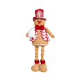 thumbnail image 1 of Christmas Gingerbread Man, Retractable Leg Standing Gingerbread Man Fabric Doll, Soft Stuffed Holiday Figurine, Plaid Cloth Standing Ornament for Mantel Shelf Tabletop, Home Holiday Party, 1 of 7