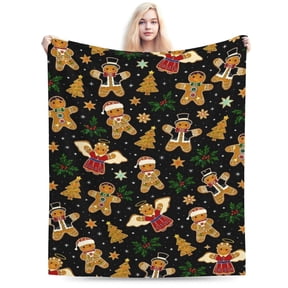 Christmas Gingerbread Man Throw Blanket Fuzzy Soft Cozy Christmas Gingerbread Man Blankets Soft Throws 50x40