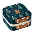 thumbnail image 1 of Christmas Gingerbread Man Travel Portable Decorative Box - Square Jewelry Storage and Organizer Box for Rings, Earrings, Necklaces, and Bracelets - Necklace Organizer Box, 1 of 6