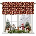 thumbnail image 1 of Christmas Gingerbread Man Valances for Windows, 42 x 18in, Snowman Xmas Tree Star Red Plaid Rod Pocket Kitchen Valance Curtain Light Filtering Window Treatments for Living Room Bedroom, 1 Panel, 1 of 7
