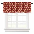 thumbnail image 1 of Christmas Gingerbread Man Valances for Windows Snowman Xmas Tree Star Red Rod Pocket Curtain Valance Window Treatment Short Curtains for Kitchen Living Room, 60"x18", 1 of 5