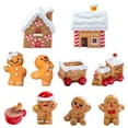 thumbnail image 1 of Christmas Gingerbread Miniature Scene Decor Set - 10 Pcs Festive Tabletop Ornaments for Holiday Parties, 1 of 7