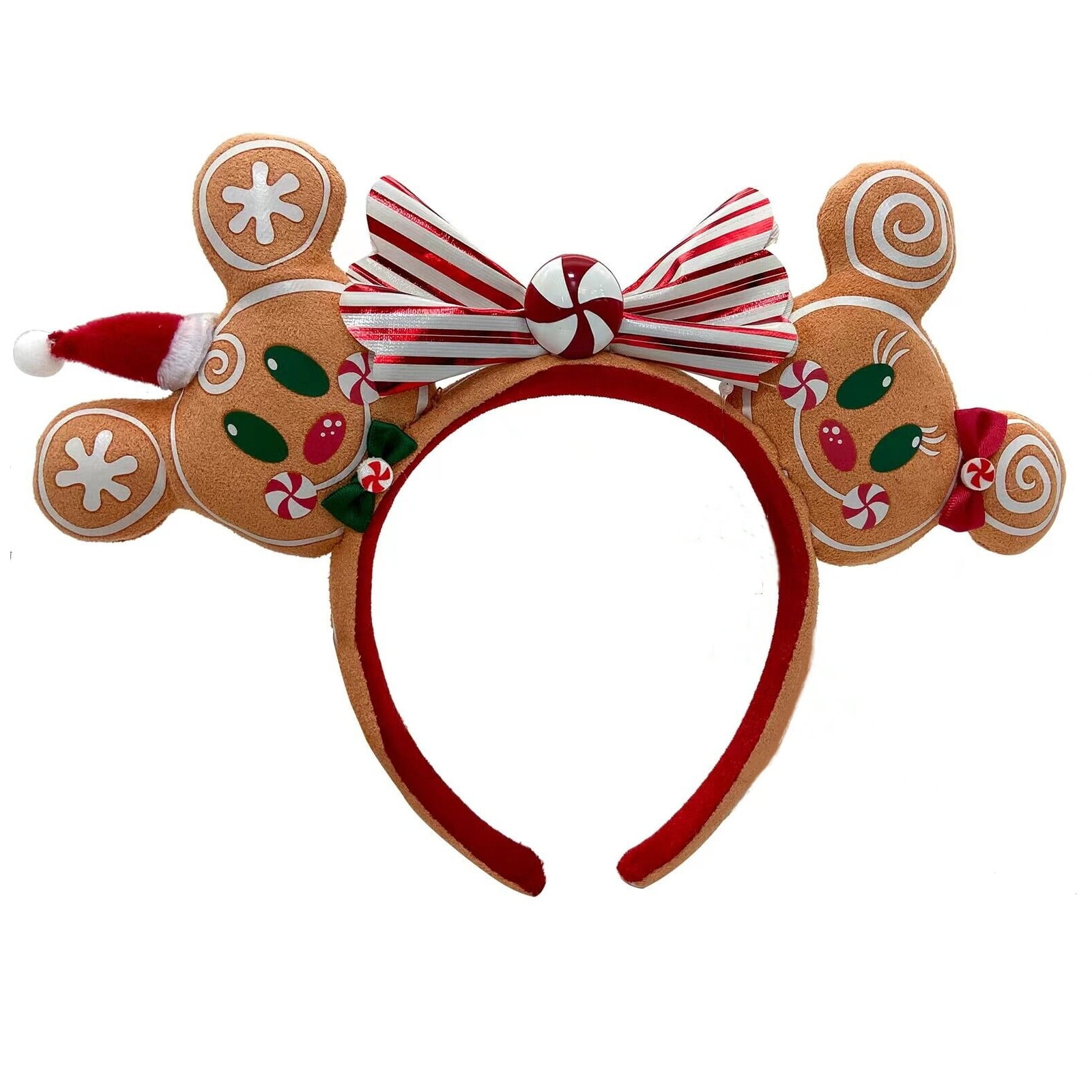 Christmas Gingerbread Minnie Bow Ears Headband For Women 