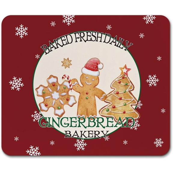 Christmas Gingerbread Mouse Pad, Winter Square Mouse Pad for Desk Soft Computer Mouse Mat Anti-Slip Rubber Mousepad for Office Laptop, 98 in