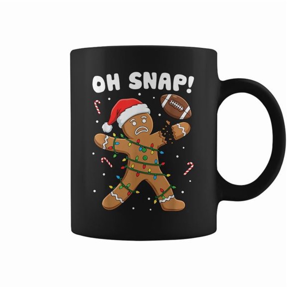 Christmas Gingerbread Oh Snap Cookie Xmas Holiday Football Coffee Mugs