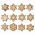 thumbnail image 1 of Christmas Gingerbread Ornaments for Tree, Mini Snowflake Wooden Hanging Winter Xmas Ornaments with Ropes for Christmas Party Holiday Winter Crafts, 12 Pcs, 3.2x3.2", 1 of 6