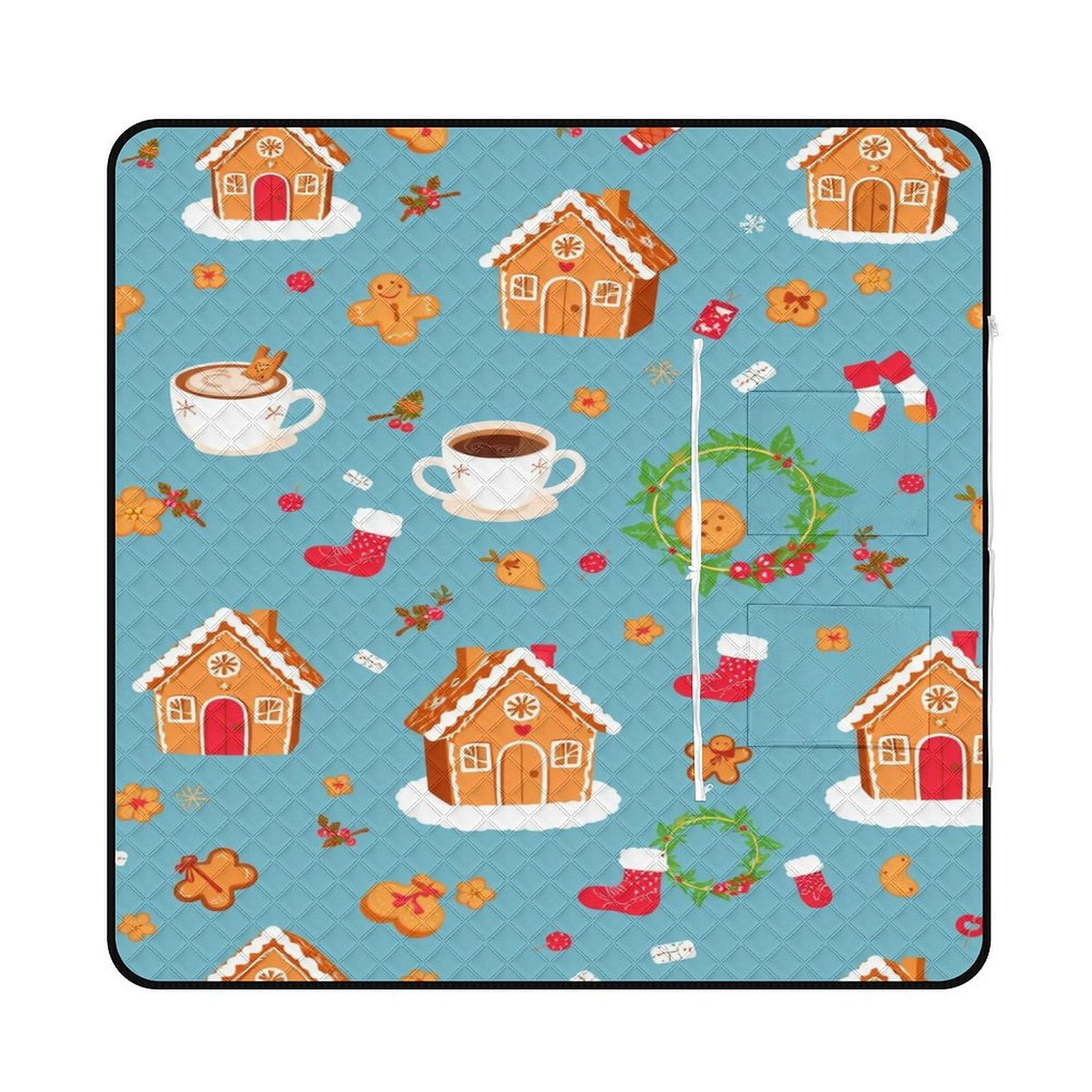Christmas Gingerbread Pattern Portable Waterproof Outdoor Picnic Mat ...