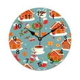 Christmas Gingerbread Pattern Time Decorative Wall Clocks Round Large