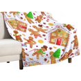 thumbnail image 1 of Christmas Gingerbread Purple Flannel Fleece Throw Blanket Xmas Candy Cane 50x60 Inches Soft Blanket for Couch,Cozy,Warm,Lightweight, 1 of 6
