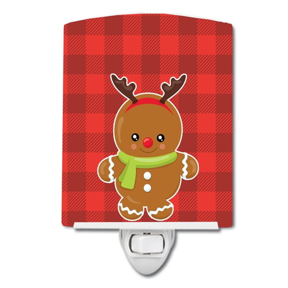Christmas Gingerbread Reindeer Ceramic Night Light