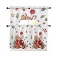 thumbnail image 1 of Christmas Gingerbread Swag Kitchen Curtains Sets for Windows 24 Inch Length, Winter Xmas Balls Candy Pine Leaf Short Window Curtain Panels Swags Valances and Tiers 3 Piece Set for Cafe/Dining Room, 1 of 5