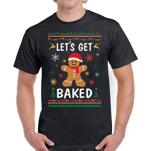 Christmas Gingerbread T Shirt Top Christmas Gift Shirt for Men - S M L XL 2XL 3XL 4XL 5XL Xmas Graphic Tee - Funny Xmas Holiday Tee T-Shirt Mens