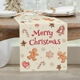 thumbnail image 1 of Christmas Gingerbread Table Runner 13x90 Inch Xmas Cookie Seasonal Winter Holiday Kitchen Dining Table Decoration for Indoor Outdoor Home Party Decor, 1 of 6