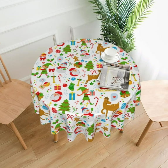 Christmas Gingerbread Tablecloth Gingerbread Man House Xmas Table Cover Polyester Christmas Tree Tablecloth Rectangle for Winter Xmas Holiday Dinner Decor Party Favors, 60 x 84 Inch
