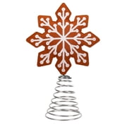 Christmas Gingerbread Tree Topper Xmas Glitter Snowflake Treetop Ornaments Gingerbread Star Tree Top for Holiday Festive Home Decoration