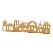 Christmas Gingerbread Village Gingerbread House Cardboards 2Pcs & String Light 1Pcs Traditional Cottage & Indoor Christmas Decor Gingerbread Color Happy Christmas Atmosphere