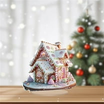 Christmas Gingerbread House Decoration - Modern Cute Creative Figurine, Candy & Snow Accents, Collectible Indoor Gift & Decor for Study Desktop