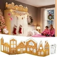 thumbnail image 1 of Christmas Gingerbread Village Light-Up Decor, 2026 New DIY Cardboard Holiday Houses with LED String Light, Battery Operated Pre-lit Miniature Town, Winter Tabletop Centerpiece for Mantle Xmas, 1 of 7