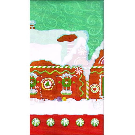 Christmas 'Gingerbread Village' Plastic Table Cover (1ct)