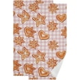 thumbnail image 1 of Christmas Gingerbread Winter Hand Towels 2 PCS, Pink Check Kitchen Towel Ultra Soft and Highly Absorbent,Decorative Fingertip Face Towel for Bathroom Hotel, 28.3"x 14.4", 1 of 6