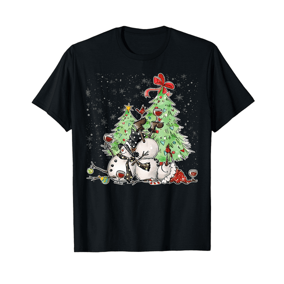 Christmas Girls T-Shirt – Cute Snowman Christmas Graphic Tee for Holiday Season
