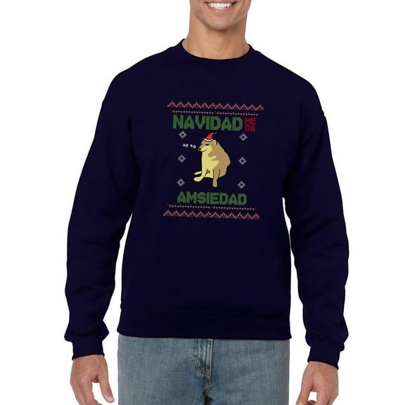 Christmas Gives Me Amxiety Sweatshirt Men -Smartprints Designs, Male x-Large
