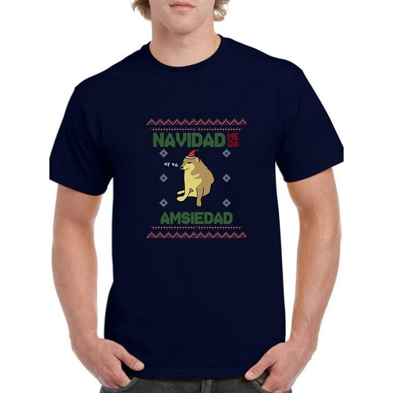 Christmas Gives Me Amxiety T-Shirt Men -Smartprints Designs, Male 3X-Large