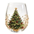 thumbnail image 1 of Christmas Glass Art Cup Christmas Cups Glass Holiday Glassware for Drinks Christmas Drinking Glass Cup for Coffee Juice Cocktails, Xmas Table Decor & Holiday Xmas Gift, 1 of 8