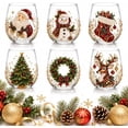 thumbnail image 1 of Christmas Glass Art Cup,Raised Holiday Glassware for Decor Gift with Festive Christmas Patterns,Clear Glass Cup for Coffee Tea Wine Cocktails,Holiday Party Glassware and Seasonal Keepsake (ALL-6PCS), 1 of 8