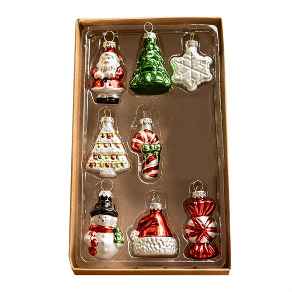 Christmas Glass Ball Ornament - Vintage Traditional Christmas Ornaments Glass Set Of 9 Christmas Home Decor