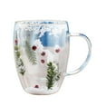 thumbnail image 1 of Christmas Glass Cup,Double Wall Christmas Mug,Cute Mugs Set for Hot Cocoa and Coffee,Christmas Tree Mugs Double Wall Insulated Glasses,Tea Cup Milk Cup Clear(12oz-Berry), 1 of 3
