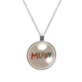 thumbnail image 1 of Christmas Glass Design Circle Pendant Women's Necklace, 1 of 5