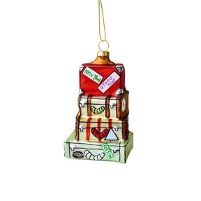Christmas Glass Ornament Set Unique Snowman Hot Air Balloon Decorations for Holidays Home Decor