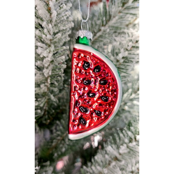 Christmas Glass Ornament - Watermelon Slice by Wizardi F07M3-1 HB-SY25056