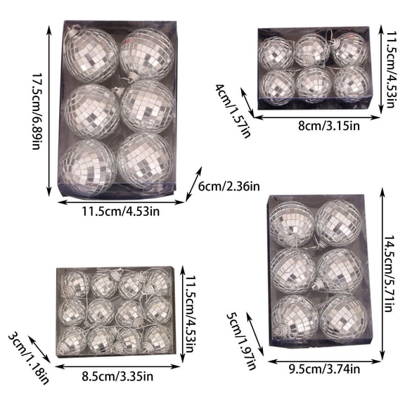 Christmas Glass Sticker Decoration Ball, Style Christmas Tree Pendant, Colorful Decoration Box Set, Holiday Party Arrangement, Home Festival Decoration, Christmas Gift Wrapping