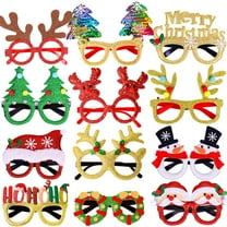 Christmas Glasses 12Pcs Glitter Frames Holiday Party Eyewear Fun Festive Accessories Santa Tree Designs Multicolor
