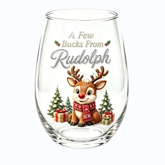 Christmas Glasses, Stemless Drinking Glass Cups for Xmas Birthday Party Home Kitchen Tabletop Holiday Decor