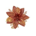 thumbnail image 1 of Christmas Glitter Artificial Flower Bronze, Artificial Christmas Glitter Flowers with Clips Xmas Tree Flower Ornament Decor Suitable for Many Occasions, 1 Artificial Flower, 1 of 9