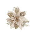 thumbnail image 1 of Christmas Glitter Artificial Flower Champagne, Artificial Christmas Glitter Flowers with Clips Xmas Tree Flower Ornament Decor Suitable for Many Occasions, 1 Artificial Flower, 1 of 9