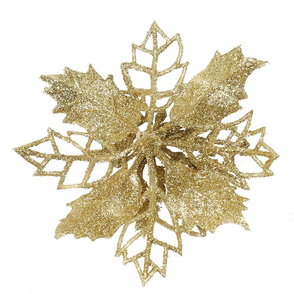 Christmas Glitter Artificial Flowers Christmas Tree Flower Hanging Ornaments Party Decoration Home New Year Decor