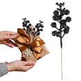 thumbnail image 1 of Christmas Glitter Berries Stems, Artificial Christmas Picks for Christmas Tree Ornaments, DIY Xmas Wreath, Crafts, Holiday and Home Decor, 1 Pcs, 11.02 Inches, 1 of 8